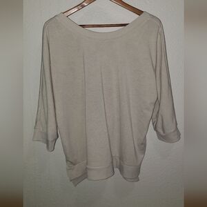 The Sweatshirt Project | Pullover Cross Back 3/4 Sleeve Lightweight Sweatshirt